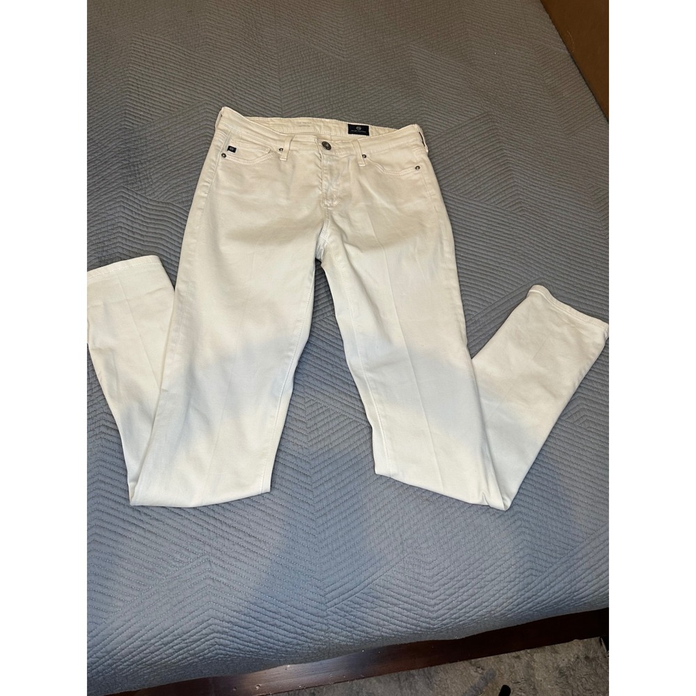 AG Adriano Goldschmied The Prima Cigarette Leg White Jeans 25R Slim Straight